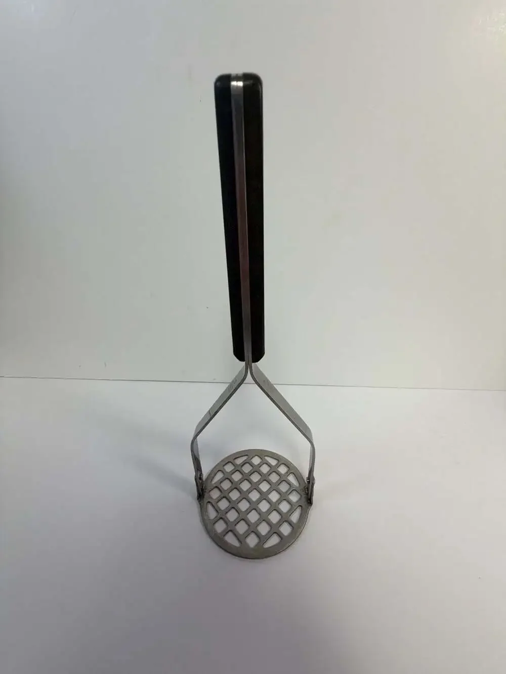 Vintage Flint Stainless USA Potato Masher with Black Handle